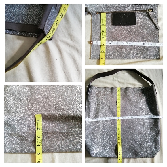 Linde Gallery St. Barth Milou Galuchat suede hobo bag - Picture 2 of 10